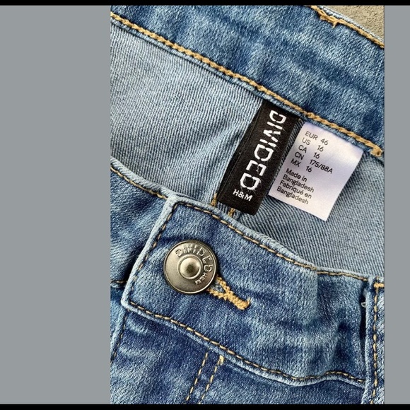 High-Rise H & M DIVIDED Skinny Stretch Blue Jeans - Picture 6 of 9